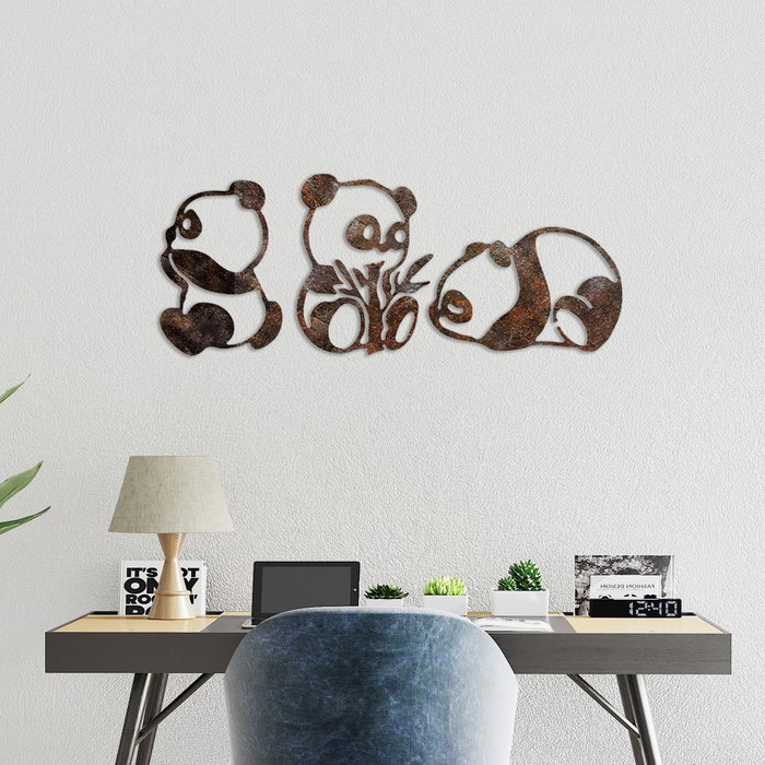 Wallity Rusty Panda Escultura de Pared de Metal en Color Antiquation Wallity Rusty Panda Escultura de Pared de Metal en Color Antiquation